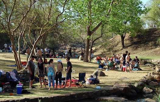 Picnic area beside the river